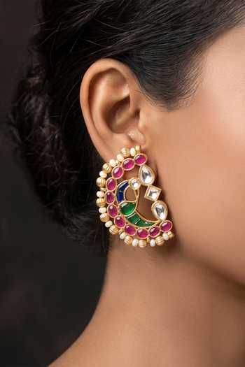 Joules by Radhika_Gold Plated Sairya Embellished Choker Necklace Set _Online_at_Aza_Fashions