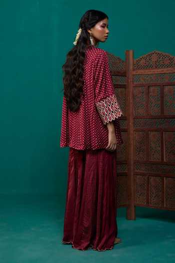 Neitri Mallika Bandhani Print Kurta & Sharara Set 