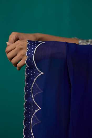 Buy Neitri Blue Silk, Muslin (mulmul), Brocade Mayra Bandhani Print Kurta And Sharara Set Online at Aza Fashions Buy_Neitri_Blue Silk, Muslin (mulmul), Brocade Mayra Bandhani Print Kurta And Sharara Set _Online_at_Aza_Fashions