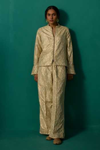 Neitri Ambika Handwoven Silk Brocade Jacket & Pant Set 