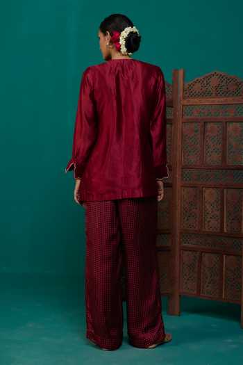 Neitri Bhairavi Printed Angarkha Top & Pant Set 