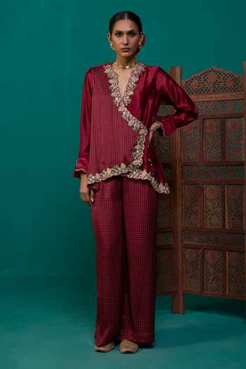 Neitri Bhairavi Printed Angarkha Top & Pant Set 