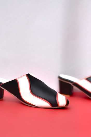 Around Always Black Sizzle Sculpted Band Mule Heels Online at Aza Fashions Around Always_Black Sizzle Sculpted Band Mule Heels _Online_at_Aza_Fashions