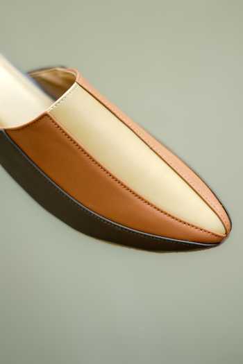Around Always Brown Coast Color Block Mule Heels Online at Aza Fashions Around Always_Brown Coast Color Block Mule Heels _Online_at_Aza_Fashions