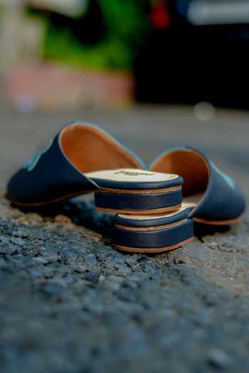 Around Always Blue Petal Floral Pointed Toe Mules Online at Aza Fashions Around Always_Blue Petal Floral Pointed Toe Mules _Online_at_Aza_Fashions