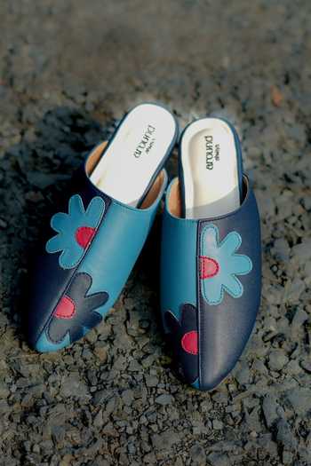 Around Always Petal Floral Pointed Toe Mules 