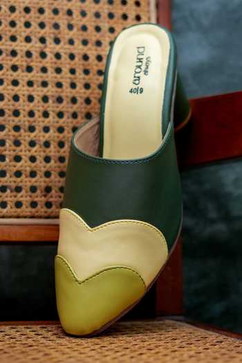 Around Always Zest Geometric Panels Mule Heels 