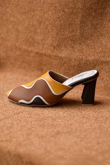 Around Always Yellow Waltz Retro Curve Panel Mule Heels Online at Aza Fashions Around Always_Yellow Waltz Retro Curve Panel Mule Heels _Online_at_Aza_Fashions