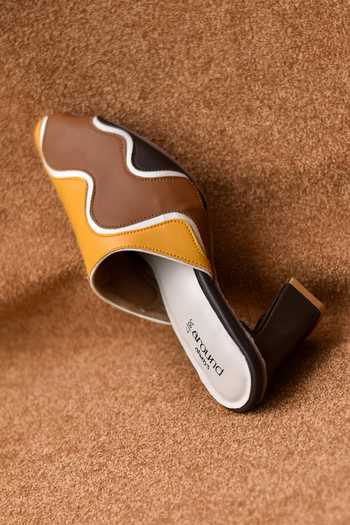 Buy Around Always Yellow Waltz Retro Curve Panel Mule Heels Online at Aza Fashions Buy_Around Always_Yellow Waltz Retro Curve Panel Mule Heels _Online_at_Aza_Fashions