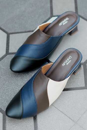 Around Always Flow Fluid Panelled Pointed Toe Heels 