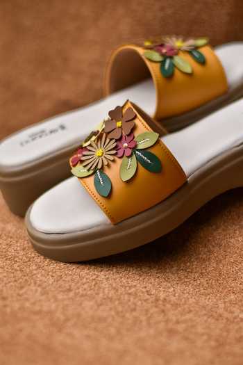 Around Always Yellow Honeybloom Floral Strap Wedges Online at Aza Fashions Around Always_Yellow Honeybloom Floral Strap Wedges _Online_at_Aza_Fashions