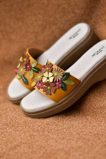Buy Around Always Yellow Honeybloom Floral Strap Wedges Online at Aza Fashions Buy_Around Always_Yellow Honeybloom Floral Strap Wedges _Online_at_Aza_Fashions