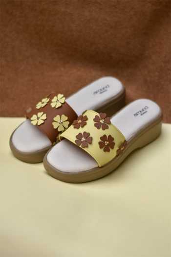 Around Always Sunpetal Mismatched Floral Wedges