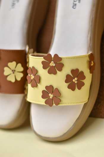 Buy Around Always Yellow Sunpetal Mismatched Floral Wedges Online at Aza Fashions Buy_Around Always_Yellow Sunpetal Mismatched Floral Wedges _Online_at_Aza_Fashions