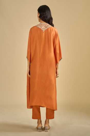 Prisho Yoke Embroidered Kaftan & Pant Set