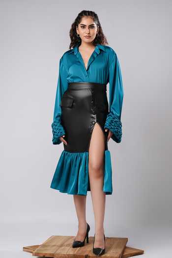 Ahi Clothing Jade Woven Shirt & Skirt Co-ord Set