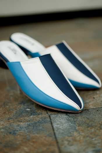 Around Always Harbor Striped Color Block Mule Heels