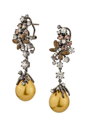 Miss Jo Gilded Garden Dangler Earrings 