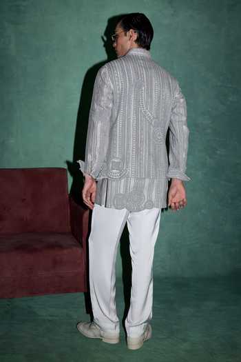 Arjan Dugal Dori Embroidered Nehru Jacket Set 