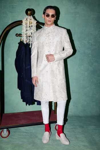 Arjan Dugal Hand Work Achkan Set 