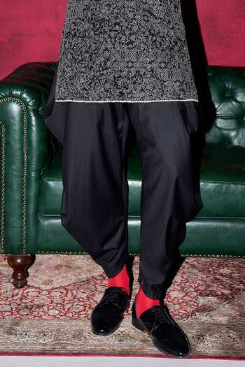 Arjan Dugal Black Organza, Satin, Muslin Embroidered Kurta And Dhoti Pant Set Online at Aza Fashions Arjan Dugal_Black Organza, Satin, Muslin Embroidered Kurta And Dhoti Pant Set _Online_at_Aza_Fashions