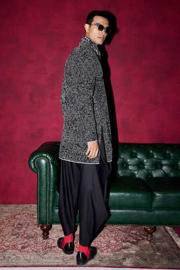 Buy Arjan Dugal Black Organza, Satin, Muslin Embroidered Kurta And Dhoti Pant Set Online at Aza Fashions Buy_Arjan Dugal_Black Organza, Satin, Muslin Embroidered Kurta And Dhoti Pant Set _Online_at_Aza_Fashions