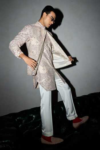 Arjan Dugal Resham Work Bundi Pant Set