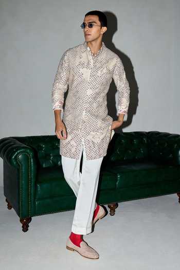 Arjan Dugal Resham Work Bundi Pant Set