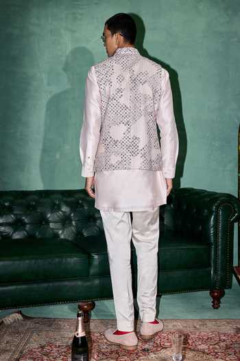 Arjan Dugal Chanderi Embroidered Bundi Pant Set