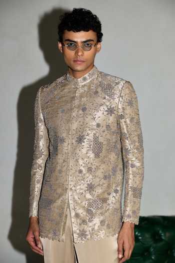 Arjan Dugal Floral Embroidered Bandhgala Set