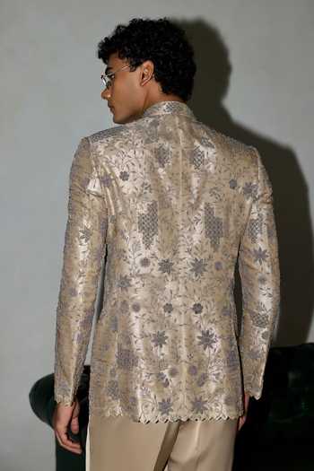 Arjan Dugal Floral Embroidered Bandhgala Set