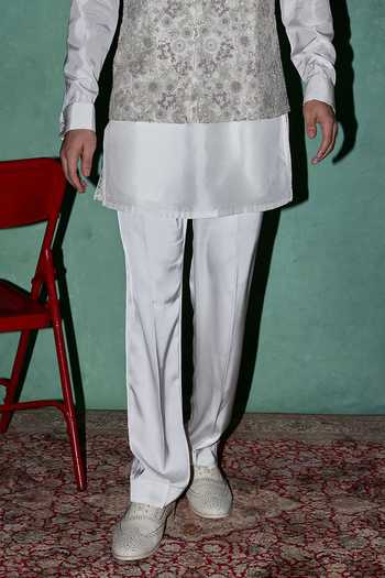 Buy Arjan Dugal Off White Silk, Organza, Satin, Brocade Embroidery Bloom Bundi Set Online at Aza Fashions Buy_Arjan Dugal_Off White Silk, Organza, Satin, Brocade Embroidery Bloom Bundi Set _Online_at_Aza_Fashions