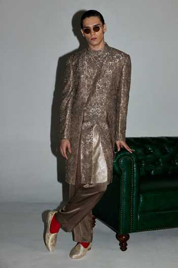 Arjan Dugal Bloom Embroidered Achkan Set 