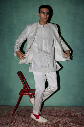 Arjan Dugal Chikankari & Dori Work Kurta Set