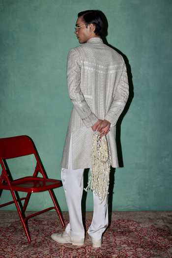 Arjan Dugal Baroque Embroidered Achkan Set