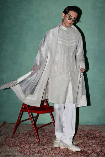 Arjan Dugal Baroque Embroidered Achkan Set