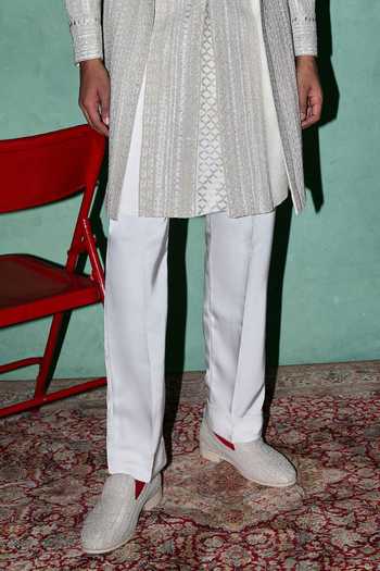 Buy Arjan Dugal Off White Organza, Brocade Baroque Embroidered Ackhan Online at Aza Fashions Buy_Arjan Dugal_Off White Organza, Brocade Baroque Embroidered Ackhan _Online_at_Aza_Fashions