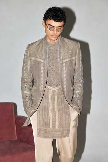 Arjan Dugal Baroque Embroidered Jacket Kurta Set