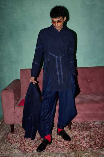 Arjan Dugal Chikankari & Dori Work Jacket Set