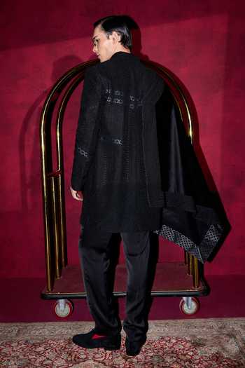 Arjan Dugal Chikankari & Dori Work Achkan Set