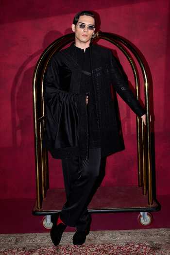 Buy Arjan Dugal Black Organza, Satin, Muslin, Brocade Chikankari And Dori Work Achkan Set Online at Aza Fashions Buy_Arjan Dugal_Black Organza, Satin, Muslin, Brocade Chikankari And Dori Work Achkan Set _Online_at_Aza_Fashions
