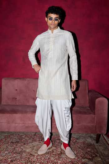 Arjan Dugal Geometric & Ornamental Pattern Kurta Set