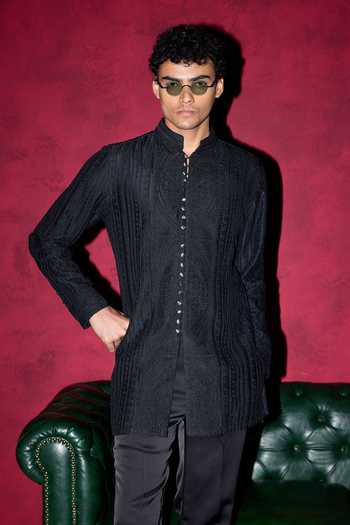 Arjan Dugal Geometric & Ornamental Pattern Kurta Set