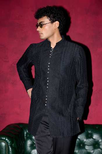 Arjan Dugal Geometric & Ornamental Pattern Kurta Set