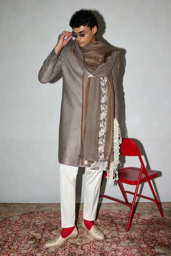 Shop Arjan Dugal Gold Organza, Chanderi, Satin, Brocade Intricate Embroidered Achkan Set Online at Aza Fashions Shop_Arjan Dugal_Gold Organza, Chanderi, Satin, Brocade Intricate Embroidered Achkan Set _Online_at_Aza_Fashions