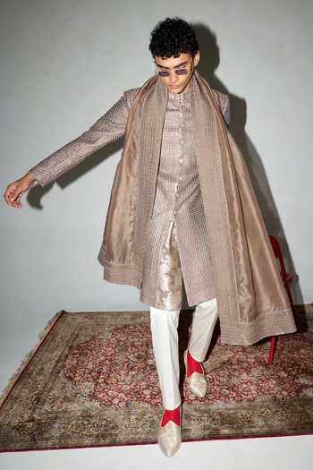 Arjan Dugal Intricate Embroidered Achkan Set