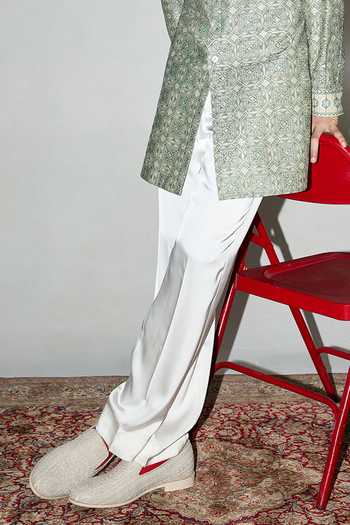 Buy Arjan Dugal Green Organza, Satin, Muslin Kilim Pattern Bundi Kurta Set Online at Aza Fashions Buy_Arjan Dugal_Green Organza, Satin, Muslin Kilim Pattern Bundi Kurta Set _Online_at_Aza_Fashions