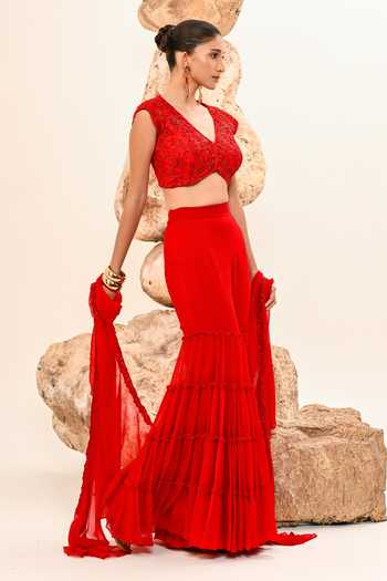 Day And Mood Tiered Frill Sharara Set 