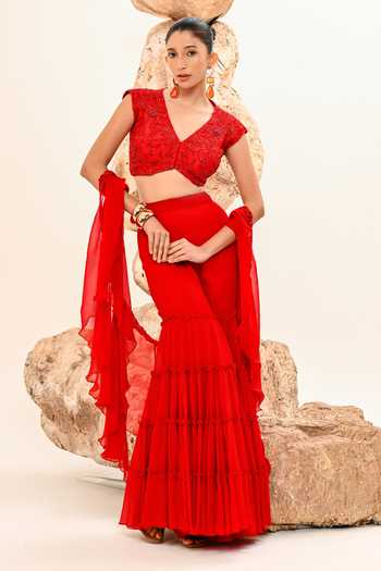 Day And Mood Tiered Frill Sharara Set 