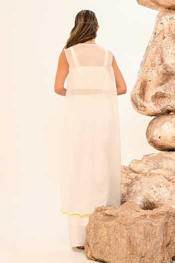 Day And Mood Sheer Jacket & Draped Dhoti Skirt Set 